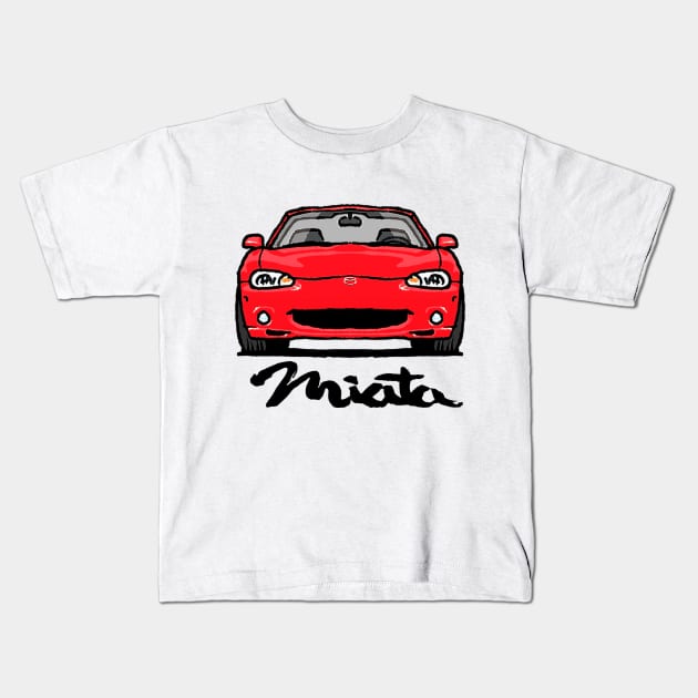 MX5 Miata NB Red Kids T-Shirt by Woreth